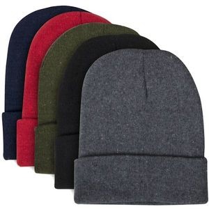 Adult Cuffed Knit Beanies - Assorted Colors (Case of 50)