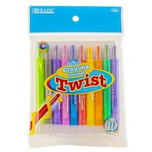 Mini Twist Crayons - 10 Colors (Case of 144)
