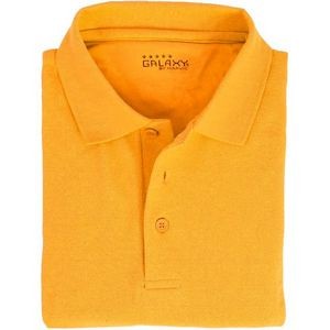 Big & Tall Adult Uniform Polo Shirts - Gold, Short Sleeve, 3X - 6X (Ca
