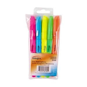 Highlighters - 5 Fluorescent Colors, Pen-style, Chisel Tip (Case of 72