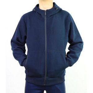 Men's Full Zip Hoodies - S-2X, Navy, Fleece (Case of 12)