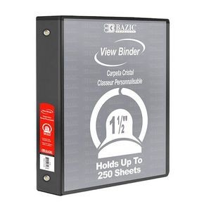 1.5 3 Ring View Binders - Black, 2 Pockets (Case of 12)