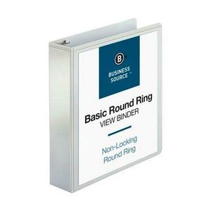 2 3-Ring Binder - White, 2 Inside Pockets, View Cover (Case of 12)