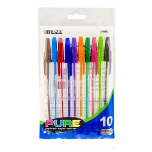 Ballpoint Pens - 10 Count, Assorted Colors (Case of 144)