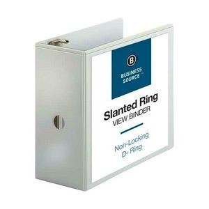 5 3-Ring Binders - White, D Rings, View Covers (Case of 2)