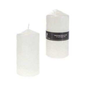 6 Dome Top Candles - White, Unscented (Case of 24)