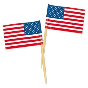 US Flag Picks - 50 Pack, Stars & Stripes (Case of 600)