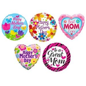 Mother's Day Balloons - Mylar, 18 (Case of 100)