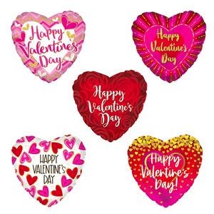 17 Valentine's Day Mylar Balloons - 10 Styles (Case of 100)