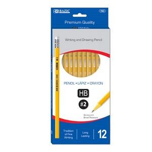 #2 Pencils - Yellow, Unsharpened, 12 Pack (Case of 144)