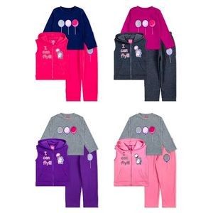 Toddler Girls' Balloon Fleece Sets - 3 Piece, 4 Styles (Case of 24)