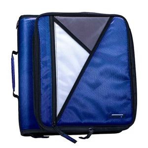 2 Laptop Zipper Binders - Midnight Blue, Carry Handle (Case of 6)