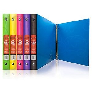 1 3-Ring Binder - 6 Swirl Color Covers, Interior Pocket (Case of 48)