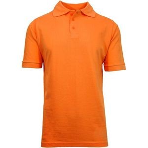 Adult Uniform Polo Shirts - Orange, Short Sleeve, Size M - 2X (Case of