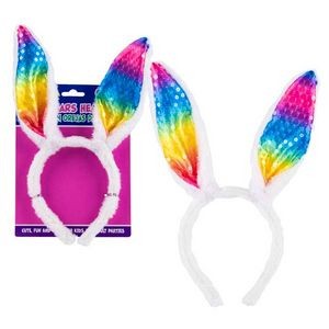 Easter Bunny Headbands - Rainbow Ears, 11 (Case of 48)