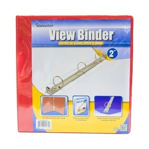 2 3-Ring Binders - Red, 2 Pockets, View Cover (Case of 12)