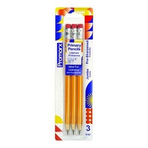 Pre-Sharpened Jumbo #2 Pencils - 3 Pack, Yellow (Case of 48)