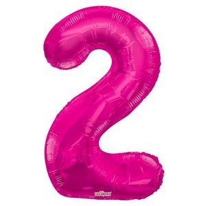 34 Mylar Number 2 Balloons - Pink (Case of 48)