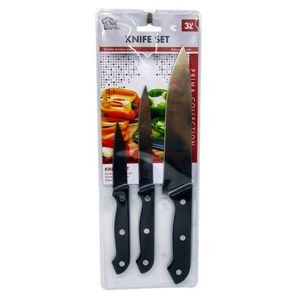 Kitchen Knife Sets - Stainless Steel, 3 Piece (Case of 48)