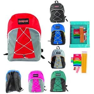 17 Bungee Backpack & Elementary Kit - 11 Pieces, Assorted Colors (Case