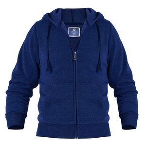 Men's Big & Tall Hoodie Sweatshirts - 2X-4X, Denim Blue, Full Zip, Fle