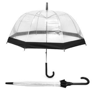 Transparent Bubble Umbrellas - Wind Resistant, Black, 40 (Case of 12)