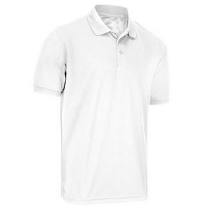 Men's Polo Shirts - White, Small, Moisture Wicking (Case of 24)