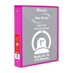 1 3 Ring View Binders - Fuchsia, 2 Pockets (Case of 12)