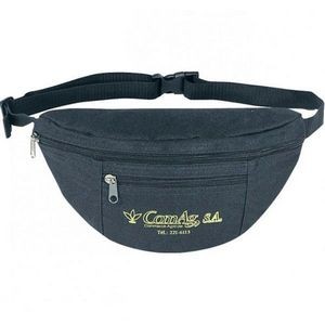 Poly Fanny Pack - Black, Two Zippers, No Logo (Case of 144)
