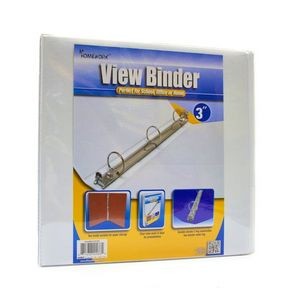 3 3-Ring Binders - White, 2 Pockets, View Cover (Case of 12)