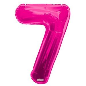 34 Mylar Number 7 Balloons - Pink (Case of 48)
