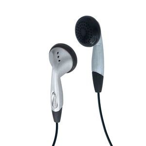 Single Use Stereo Earbuds - Silver/Black, 3.5mm, Wired (Case of 100)