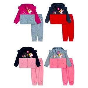 Toddler Girls' Sherpa-Lined 2 Piece Sets - 4 Color Combos, 2T-4T (Case