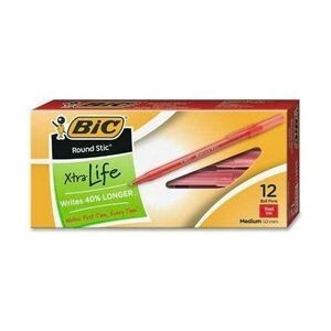 BIC Round Stic Ballpoint Pens - Red, 12 Pack (Case of 36)