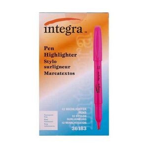 Pen Highlighters - Fluorescent Pink, Chisel Tip (Case of 36)