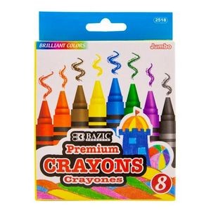 Crayons - Jumbo, 8 Count, Assorted Colors (Case of 144)