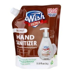 Wish Hand Sanitizer 1 Liter (33.8 oz.) Refill - Coconut (Case of 10)