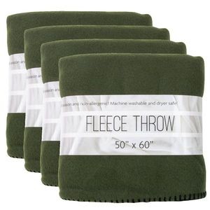 Dark Green Fleece Blankets - 50 x 60 (Case of 24)