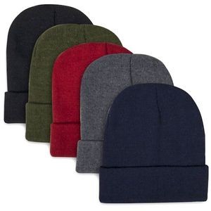 Kids' Cuffed Knit Beanies - Assorted Colors (Case of 100)