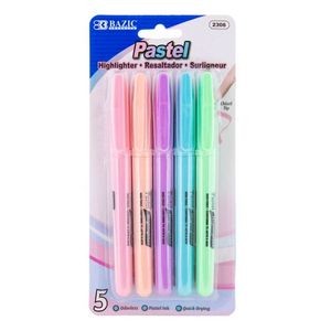 Pastel Chisel Tip Highlighters - 5 Colors (Case of 144)