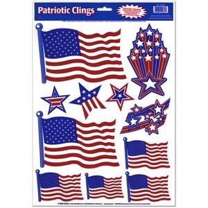 Patriotic Clings - Stars & Stripes, 11 Clings, 12 x 17 (Case of 144)