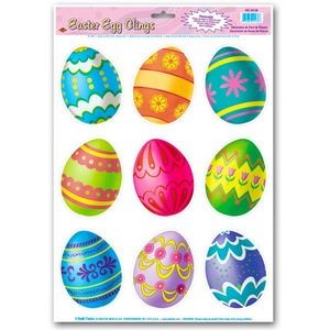 Easter Egg Clings - Assorted Designs, 9 Clings (Case of 144)