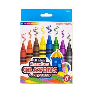 Crayons - Super Jumbo, 8 Count, Assorted Colors (Case of 72)