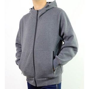 Men's Hoodies - Dark Grey, Fleece, Zip Up, Assorted Sizes (Case of 12)