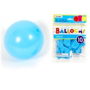Solid Color Latex Balloons - Pastel Blue, 12, 10 Pack (Case of 36)