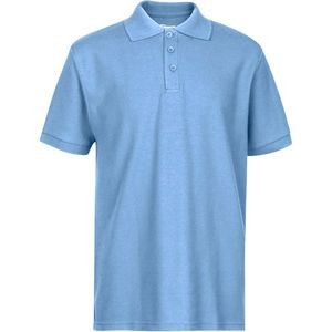 Men's Polo Shirts - Light Blue, Medium, Moisture Wicking (Case of 24)