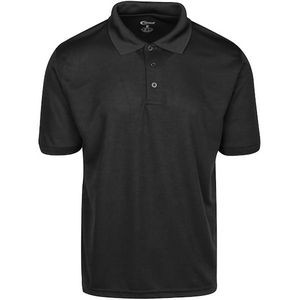 Men's Polo Shirts - Black, Large, Moisture Wicking (Case of 24)