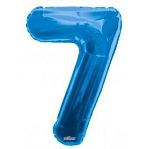 34 Mylar Number 7 Balloons - Blue (Case of 48)