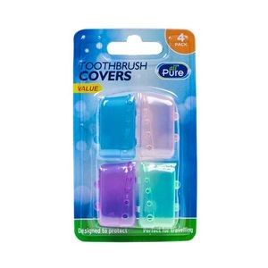 Toothbrush Covers - 4 Assorted Colors per Pack (Case of 48)