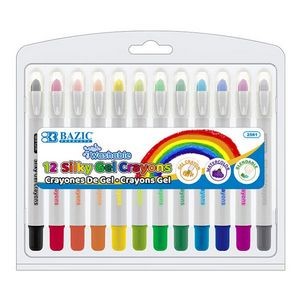Washable Gel Crayons - 12 Colors (Case of 72)